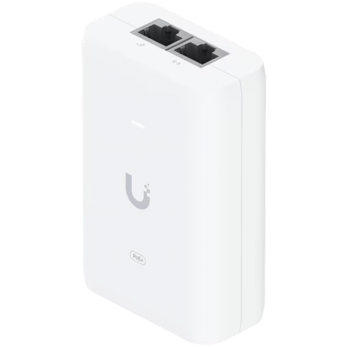 Ubiquiti U-POE+ adapter 30W, powers UniFi PoE+ devices, reduce dependency on PoE switch power, Contains RJ45 data input, AC cable with earth ground, and PoE+ output Ubiquiti U-POE+ adapter 30W, powers UniFi PoE+ devices, reduce dependency on PoE switch power, Contains RJ45 data input, AC cable with earth ground, and PoE+ output
