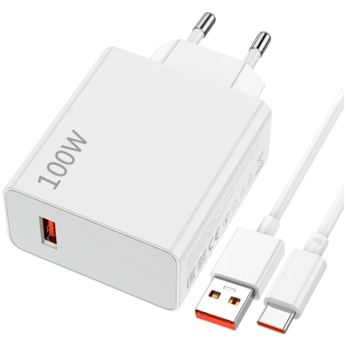 Захранващ адаптер Xiaomi 100W Charging Combo (Type-A) EU, BHR095VEU