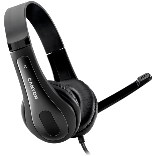 Слушалки CANYON PC headset HSC-1 PC Mic Flat 2m Black Слушалки CANYON PC headset HSC-1 PC Mic Flat 2m Black