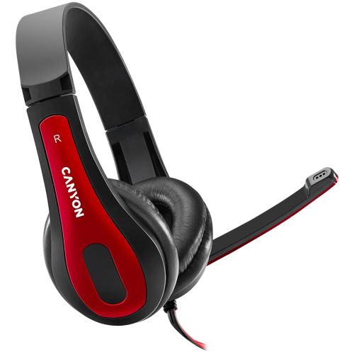 Слушалки CANYON PC headset HSC-1 PC Mic Flat 2m Black Red Слушалки CANYON PC headset HSC-1 PC Mic Flat 2m Black Red