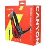 Слушалки CANYON PC headset HSC-1 PC Mic Flat 2m Black Red Слушалки CANYON PC headset HSC-1 PC Mic Flat 2m Black Red