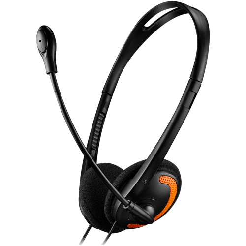 Слушалки CANYON PC headset with microphone, volume control and adjustable headband, cable 1.8M, Black/Orange Слушалки CANYON PC headset with microphone, volume control and adjustable headband, cable 1.8M, Black/Orange