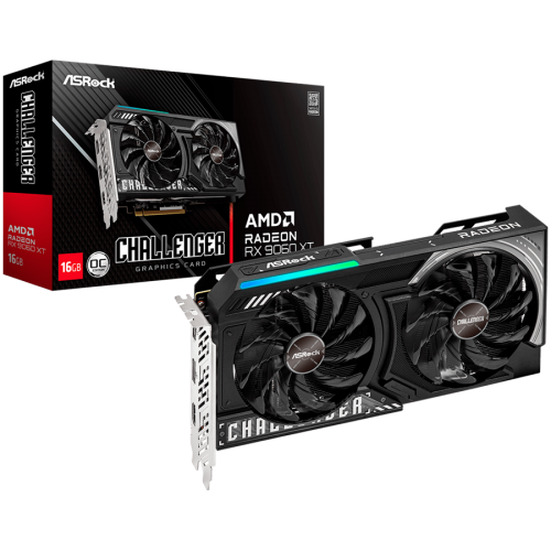 Видео карта ASROCK Video Card AMD Radeon RX 9060 XT Challenger 16GB GDDR6 128-bit HDMI 2x DP Видео карта ASROCK Video Card AMD Radeon RX 9060 XT Challenger 16GB GDDR6 128-bit HDMI 2x DP