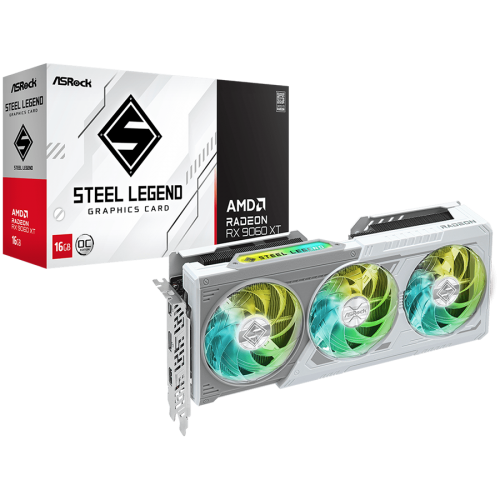 Видео карта ASROCK Video Card AMD Radeon RX 9060 XT Steel Legend OC 16GB GDDR6 128-bit HDMI 2x DP Видео карта ASROCK Video Card AMD Radeon RX 9060 XT Steel Legend OC 16GB GDDR6 128-bit HDMI 2x DP