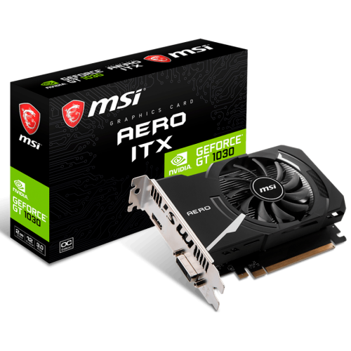 Видео карта MSI Video Card NVidia GT 1030 AERO ITX 2GD4 OC (2G GDDR4 ,HDMI, DVI) retail Видео карта MSI Video Card NVidia GT 1030 AERO ITX 2GD4 OC (2G GDDR4 ,HDMI, DVI) retail