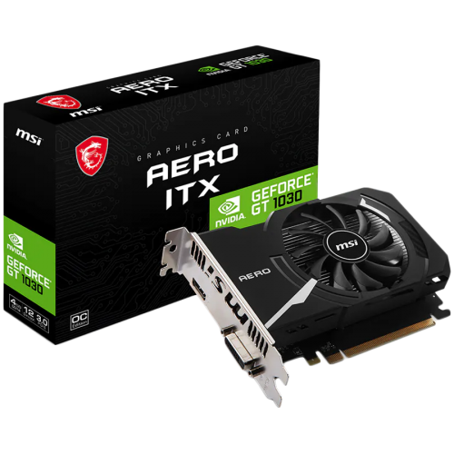 Видео карта MSI Nvidia GeForce GT 1030 AERO ITX 4GHD4 OC, 4GB DDR4, 64-bit, 2100MHz Memory Speed Видео карта MSI Nvidia GeForce GT 1030 AERO ITX 4GHD4 OC, 4GB DDR4, 64-bit, 2100MHz Memory Speed