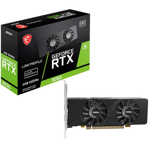 Видео карта MSI Nvidia GeForce RTX 3050 LP E 6G OC, 2x HDMI, 1x DP, DUAL FAN, ATX Видео карта MSI Nvidia GeForce RTX 3050 LP E 6G OC, 2x HDMI, 1x DP, DUAL FAN, ATX