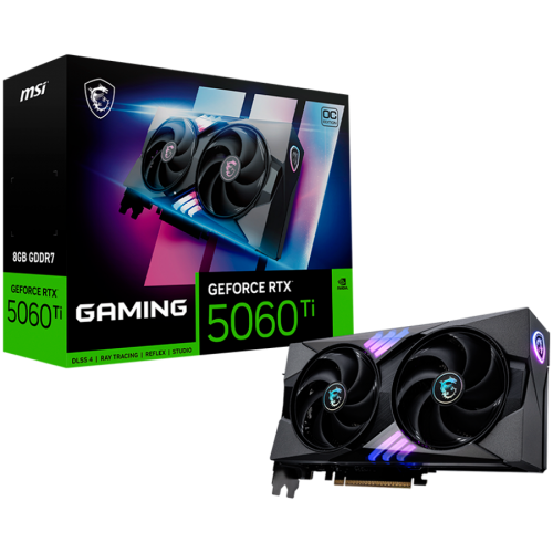 Видео карта MSI Nvidia GeForce RTX 5060 Ti 8G GAMING OC, 8GB GDDR7, 128bit, Effective Memory Clock: 28000MHz, Boost: 2647 MHz, 4608 CUDA Cores, PCIe 5.0, 3x DP 2.1b, HDMI 2.1b, RAY TRACING