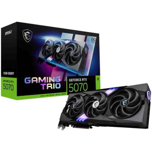 Видео карта MSI Nvidia GeForce RTX 5070 12G GAMING TRIO OC, 12GB GDDR7, 192bit, Effective Memory Clock: 28000MHz, Boost: 2610 MHz, 6144 CUDA Cores, PCIe 5.0