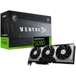 MSI Video Card Nvidia GeForce RTX 5080 16G VENTUS 3X OC, 16GB GDDR7, 256bit, Effective Memory Clock: 30000MHz, Boost: 2640 MHz, 10752 CUDA Cores, PCIe 5.0, 3x DP 2.1b, HDMI 2.1b, RAY TRACING, Triple Fan, 1x16pin, 850W Recommended PSU, 3Y
