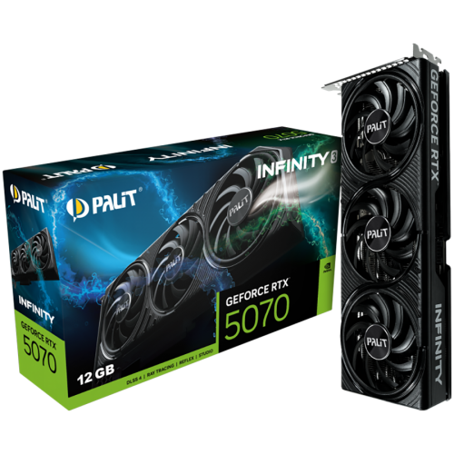 Видео карта PALIT GeForce RTX 5070 Infinity 3 12GB GDDR7 192 bit, NE75070019K9-GB2050S Видео карта PALIT GeForce RTX 5070 Infinity 3 12GB GDDR7 192 bit, NE75070019K9-GB2050S