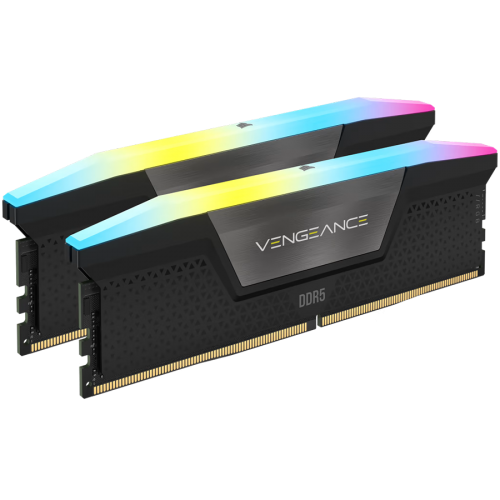 Памет Corsair VENGEANCE RGB DDR5 32GB (2 x 16GB) DDR5 6400 CL36-48-48-104 1.35V Intel XMP - BLACK