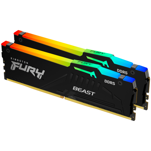 Памет Kingston 32GB 6000MT/s DDR5 CL30 DIMM (Kit of 2) FURY Beast RGB EXPO Памет Kingston 32GB 6000MT/s DDR5 CL30 DIMM (Kit of 2) FURY Beast RGB EXPO