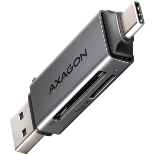 Четец за карти Axagon CRE-DAC External, Type-C+Type-A 2-slot SD/microSD Четец за карти Axagon CRE-DAC External, Type-C+Type-A 2-slot SD/microSD