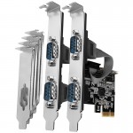 Адаптер PCI-Express card with four serial ports 250 kbps. ASIX AX99100. Standard & Low profile.