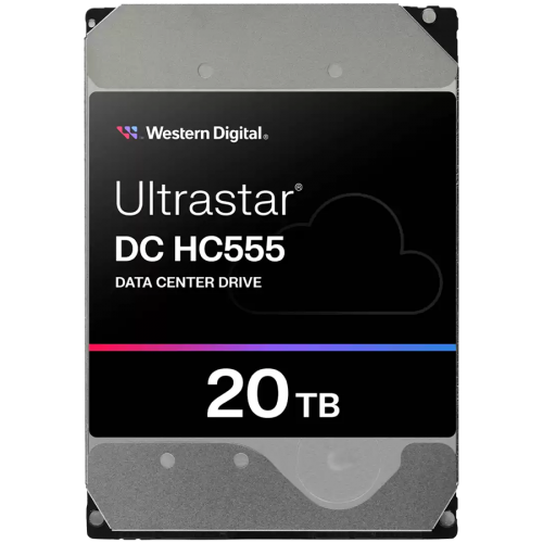 Твърд диск HDD Server WD/HGST ULTRASTAR DC HC555 (3.5’’, 20TB, 512MB, 7200RPM, SATA 6Gb/s, 512E SE NP3) WUH722020CLE6L4
