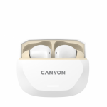 Слушалки CANYON headset HEXAGON 7 TWS ANC+ENC Wireless Charge White Beige Слушалки CANYON headset HEXAGON 7 TWS ANC+ENC Wireless Charge White Beige