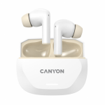 Слушалки CANYON headset HEXAGON 7 TWS ANC+ENC Wireless Charge White Beige Слушалки CANYON headset HEXAGON 7 TWS ANC+ENC Wireless Charge White Beige