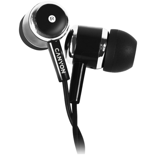 Слушалки CANYON Stereo earphones with microphone, Черни Слушалки CANYON Stereo earphones with microphone, Черни