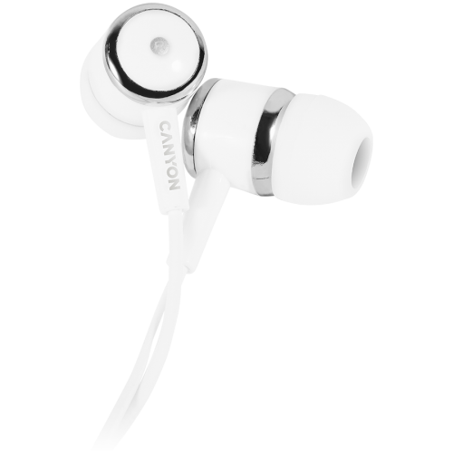 Слушалки CANYON Stereo earphones with microphone, White Слушалки CANYON Stereo earphones with microphone, White
