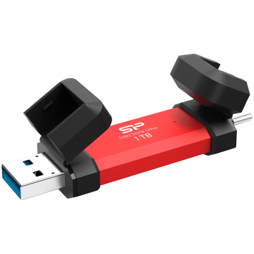 Външен SSD диск Silicon Power UC3S72 1TB, USB3.2 Gen2,DS72, Red, 	SP001TBUC3S72VPR