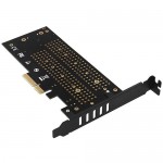 Адаптер AXAGON PCEM2-D PCI-E 3.0 4x - DUAL M.2 SSD (NVMe + SATA), dual voltage, up to 110mm SSD