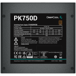Захранване DeepCool PK750D, 750W, 80 Plus BRONZE, Taiwanese Capacitors, Flat Black Cables, 120mm Fan, R-PK750D-FA0B-EU Захранване DeepCool PK750D, 750W, 80 Plus BRONZE, Taiwanese Capacitors, Flat Black Cables, 120mm Fan, R-PK750D-FA0B-EU
