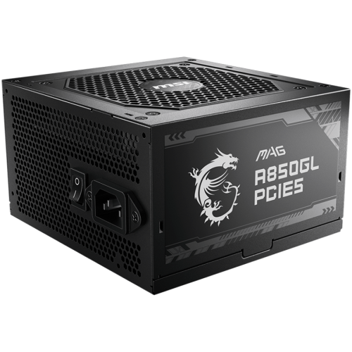 MSI MAG A850GL PCIE5, 850W, 80 Plus Gold, 120mm Fluid Dynamic Bearing Fan, Protections: OCP/OVP/OPP/OTP/SCP, Dimensions: 150mmx140mmx86mm, 7Y Warranty MSI MAG A850GL PCIE5, 850W, 80 Plus Gold, 120mm Fluid Dynamic Bearing Fan, Protections: OCP/OVP/OPP/OTP/SCP, Dimensions: 150mmx140mmx86mm, 7Y Warranty