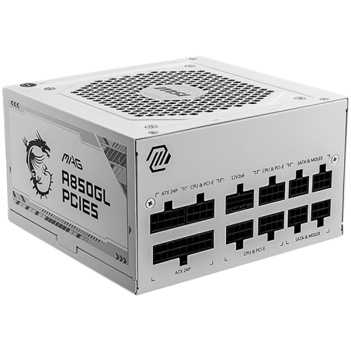 MSI MAG A850GL PCIE5, 850W, 80 Plus Gold, 120mm Fluid Dynamic Bearing Fan, Protections: OCP/OVP/OPP/OTP/SCP, Dimensions: 150mmx140mmx86mm, 5Y Warranty MSI MAG A850GL PCIE5, 850W, 80 Plus Gold, 120mm Fluid Dynamic Bearing Fan, Protections: OCP/OVP/OPP/OTP/SCP, Dimensions: 150mmx140mmx86mm, 5Y Warranty