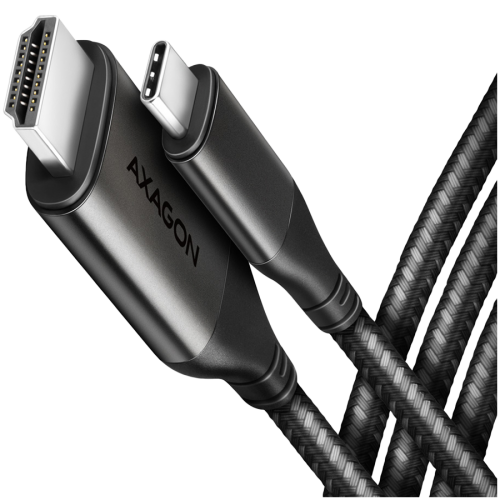 Кабел AXAGON RVC-HI2MC USB-C -> HDMI 2.0 adapter 4K/60Hz Aluminum, 1,8m Кабел AXAGON RVC-HI2MC USB-C -> HDMI 2.0 adapter 4K/60Hz Aluminum, 1,8m
