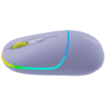 CANYON MW-22, 2 in 1 Wireless optical mouse with 4 buttons, DPI 800/1200/1600, 2 mode(BT/ 2.4GHz), 650mAh Li-poly battery, RGB backlight, Mountain lavender, cable length 0.8m, 110*62*34.2mm, 0.085kg