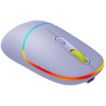 CANYON MW-22, 2 in 1 Wireless optical mouse with 4 buttons, DPI 800/1200/1600, 2 mode(BT/ 2.4GHz), 650mAh Li-poly battery, RGB backlight, Mountain lavender, cable length 0.8m, 110*62*34.2mm, 0.085kg