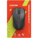 Мишка CANYON MW-7, 2.4Ghz wireless mouse, 6 buttons, DPI 800/1200/1600, with 1 AA battery Мишка CANYON MW-7, 2.4Ghz wireless mouse, 6 buttons, DPI 800/1200/1600, with 1 AA battery