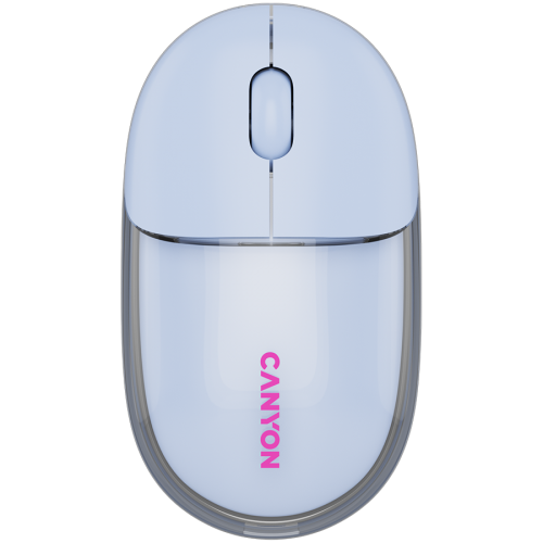 Безжична мишка CANYON mouse OnClick 24 BT/ Wireless Transparent/Blue Безжична мишка CANYON mouse OnClick 24 BT/ Wireless Transparent/Blue