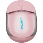 Безжична мишка CANYON mouse OnClick 24 BT/ Wireless Transparent/Pink