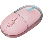 Безжична мишка CANYON mouse OnClick 24 BT/ Wireless Transparent/Pink