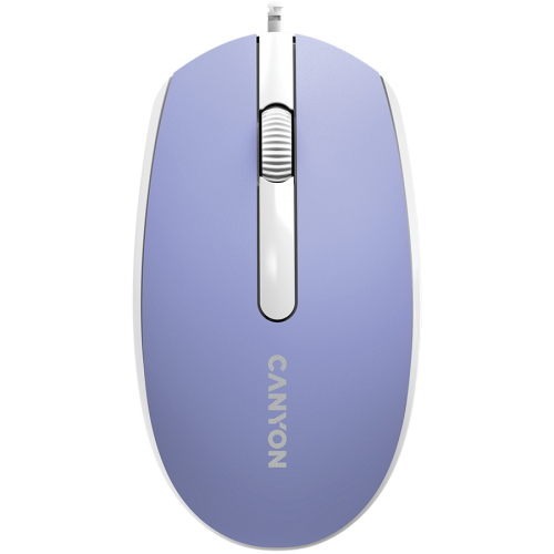 Canyon Wired optical mouse with 3 buttons, DPI 1000, with 1.5M USB cable, Mountain lavender, 65*115*40mm, 0.1kg Canyon Wired optical mouse with 3 buttons, DPI 1000, with 1.5M USB cable, Mountain lavender, 65*115*40mm, 0.1kg