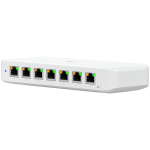 Ubiquiti USW-Ultra-210W-EU compact, Layer 2, 8-port GbE PoE switch with versatile mounting options, 7x GbE PoE+ output ports, GbE port with optional PoE++ input, 202W PoE availability with the included AC power adapter