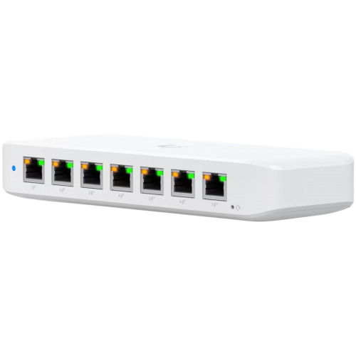 Ubiquiti USW-Ultra Layer 2, 8-port GbE PoE switch with versatile mounting options: 7x GbE PoE+ output ports, 1 xGbE PoE++ input port Ubiquiti USW-Ultra Layer 2, 8-port GbE PoE switch with versatile mounting options: 7x GbE PoE+ output ports, 1 xGbE PoE++ input port