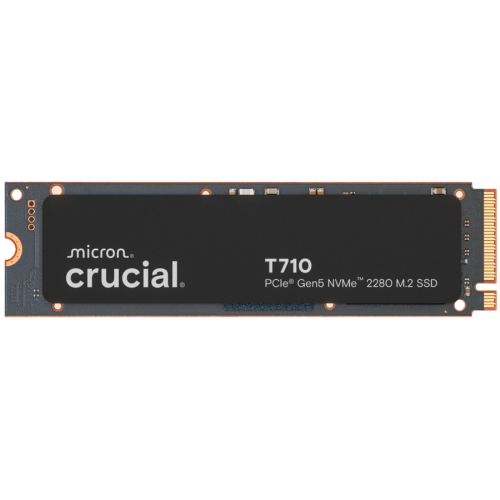 Твърд диск CRUCIAL T710 2TB PCIe Gen5 NVMe M.2 2280 SSD up to 14500 MB/s read and 13800 MB/s write, CT2000T710SSD8