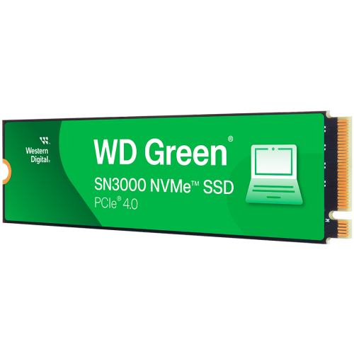 Твърд диск SSD WD Green SN3000 2TB M.2 2280 S3-M PCIe Gen4 x4 NVMe, Read/Write: 5000/4200 MBps, WDS200T4G0E-00CPS0