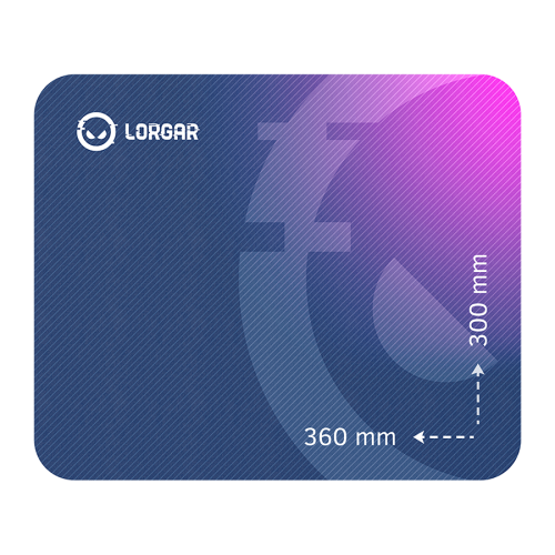 Гейминг подложка Lorgar Main 133, High-speed surface, Purple anti-slip rubber base, size: 360mm x 300mm x 3mm, LRG-GMP133 Гейминг подложка Lorgar Main 133, High-speed surface, Purple anti-slip rubber base, size: 360mm x 300mm x 3mm, LRG-GMP133