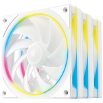 Вентилатори DeepCool FL12 SE 3IN1 WH, 3x120mm ARGB Fans, 8-pin Cable, PWM, Fluid Dynamic Bearing, PBT, 3 pack, ARGB Halo, White, R-FL12SE-WHAPN3-G