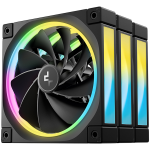Вентилатори DeepCool FL12R 3IN1, 3x120mm ARGB Reverse Fans, Daisy Chain, 8-pin Cable, PWM, 3 pack, ARGB Halo, R-FL12R-BKAPN3-G