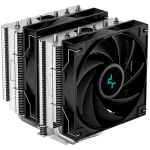 Охладител DeepCool AG620, CPU Air Cooler, 2x120mm PWM Fan, TDP 260W, 6 Heatpipes, LGA2066/2011-v3/2011/1700/1200/115x, AMD AM5/AM4, 129x136x157 mm(LxWxH), 2Y, R-AG620-BKNNMN-G-1