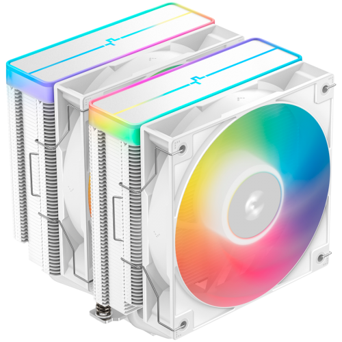 Охладител DeepCool AG620 WH ARGB V2, CPU Air Cooler, 2x120mm ARGB PWM Fan, Core Touch Technology 2.0, 6 Heatpipes, White