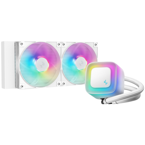 Охладител DeepCool LE240 WH V2, 240mm CPU Liquid Cooler, 2x120mm PWM ARGB Fans, R-LE240-WHAMMN-G-2 Охладител DeepCool LE240 WH V2, 240mm CPU Liquid Cooler, 2x120mm PWM ARGB Fans, R-LE240-WHAMMN-G-2