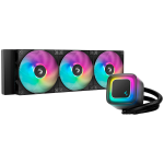 Охладител DeepCool LE360 V2, 360mm CPU Liquid Cooler, 3x120mm PWM ARGB Fans, ARGB block, Black, R-LE360-BKAMMC-G-2