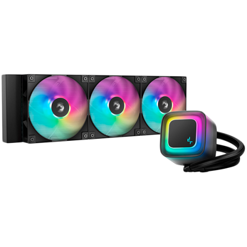 Охладител DeepCool LE360 V2, 360mm CPU Liquid Cooler, 3x120mm PWM ARGB Fans, ARGB block, Black, R-LE360-BKAMMC-G-2 Охладител DeepCool LE360 V2, 360mm CPU Liquid Cooler, 3x120mm PWM ARGB Fans, ARGB block, Black, R-LE360-BKAMMC-G-2