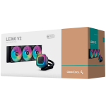 Охладител DeepCool LE360 V2, 360mm CPU Liquid Cooler, 3x120mm PWM ARGB Fans, ARGB block, Black, R-LE360-BKAMMC-G-2 Охладител DeepCool LE360 V2, 360mm CPU Liquid Cooler, 3x120mm PWM ARGB Fans, ARGB block, Black, R-LE360-BKAMMC-G-2